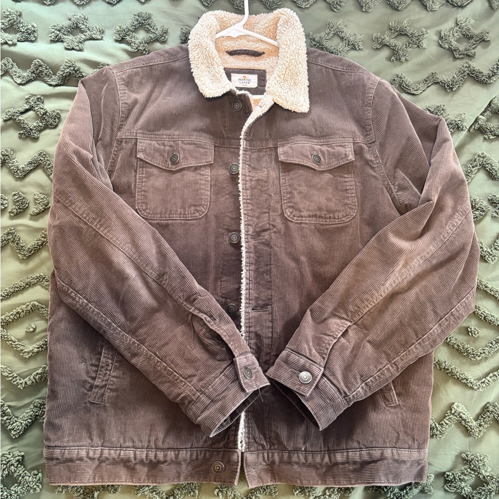 Marine Layer Brown Corduroy Jacket with Sherpa Collar